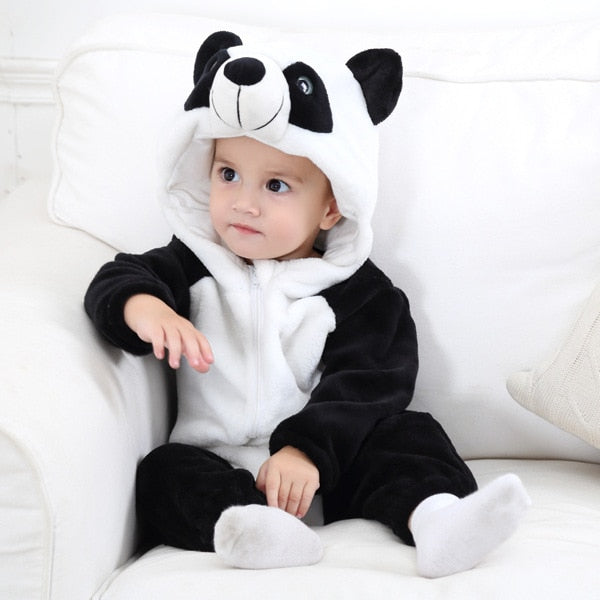 Macacão Infantil de Bichinho em Flanela com Capuz 2020