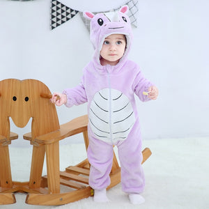 Macacão Infantil de Bichinho em Flanela com Capuz 2020